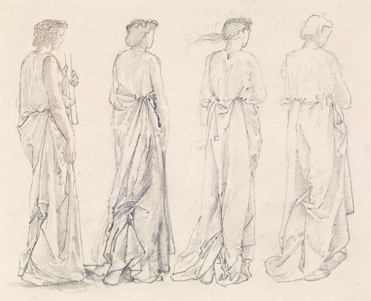 St George Series  Four Studies of Female Attendants for The Princess led to the