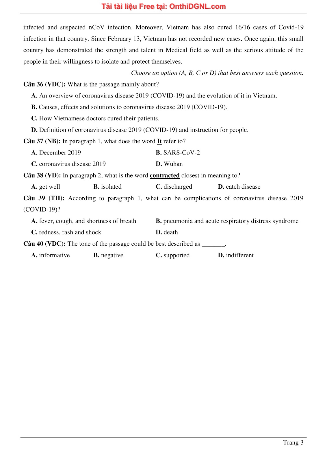 800 bài tập môn Tiếng Anh - Ôn thi ĐGNL ĐHQG TP HCM Phần 20