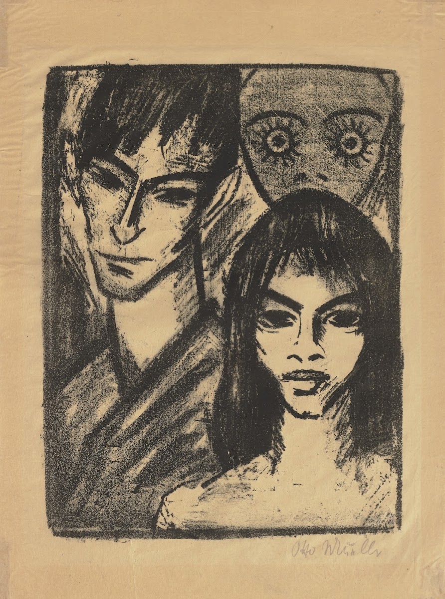 Selbstbildnis mit Modell und Maske 1921  1922