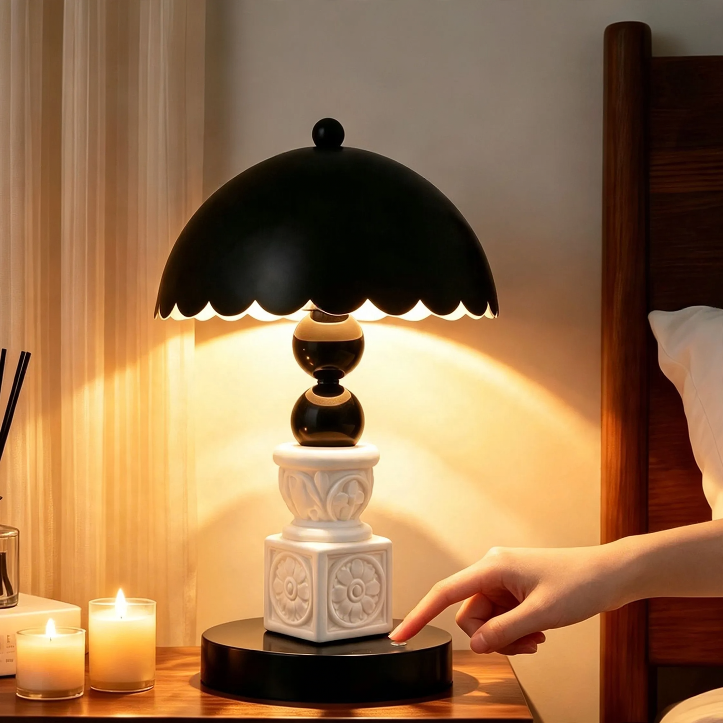 Art sculpture table lamp, Black, Model ZHTJ038