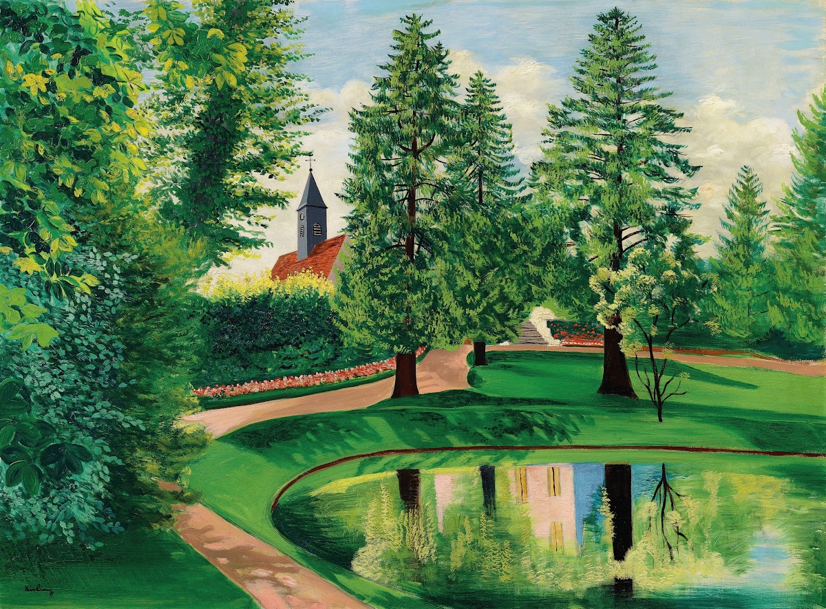 Le parc et le bassin du château de Gressy 1949