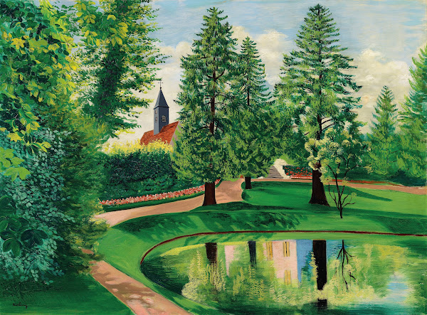 Le parc et le bassin du château de Gressy 1949