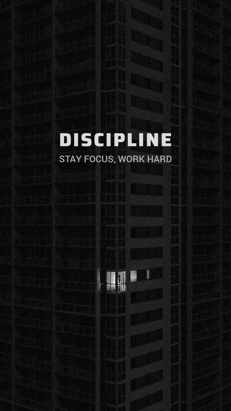 Discipline Motivational Phone Wallpaper - Motivational Graphic Design iPhone Wallpaper (736x1309)