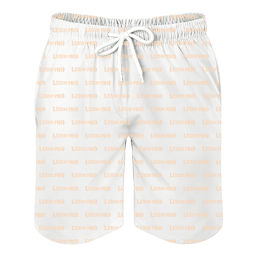 AOP Slub Linen Hawaiian Beach Shorts with Lining