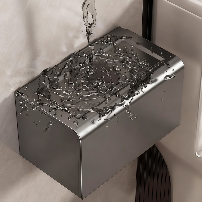 Wandmontierte Toilettenpapierbox aus Aluminium