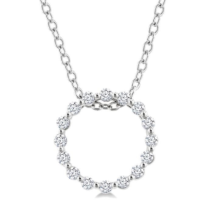 Silver Circle Petite Diamond Fashion Pendant
