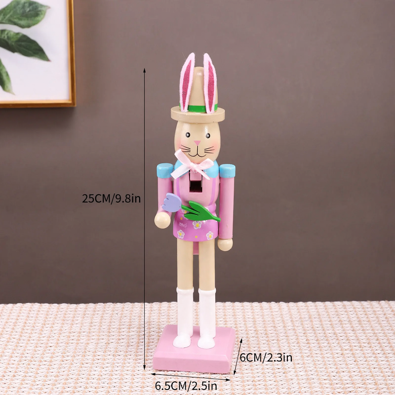 Easter Nutcracker Figure, Bunny, Wood