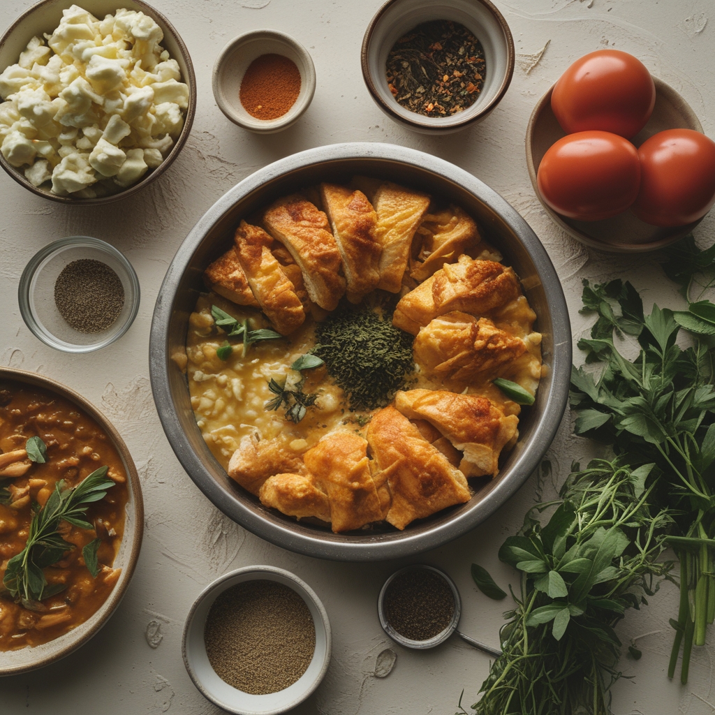 Ingredients for Cheesy Chicken Crescent Bake – Easy Comfort Food for Weeknights