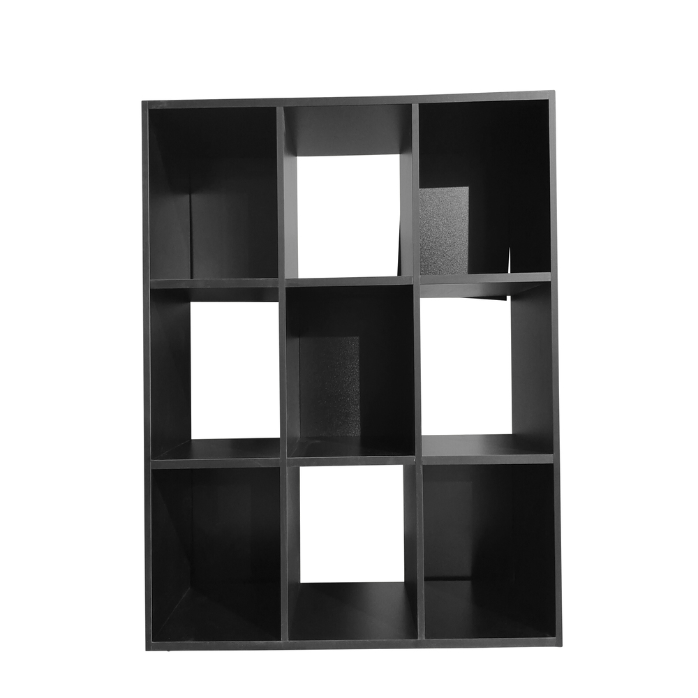 Organizador multiusos de madera Cazedis™ con 9 compartimentos, color negro