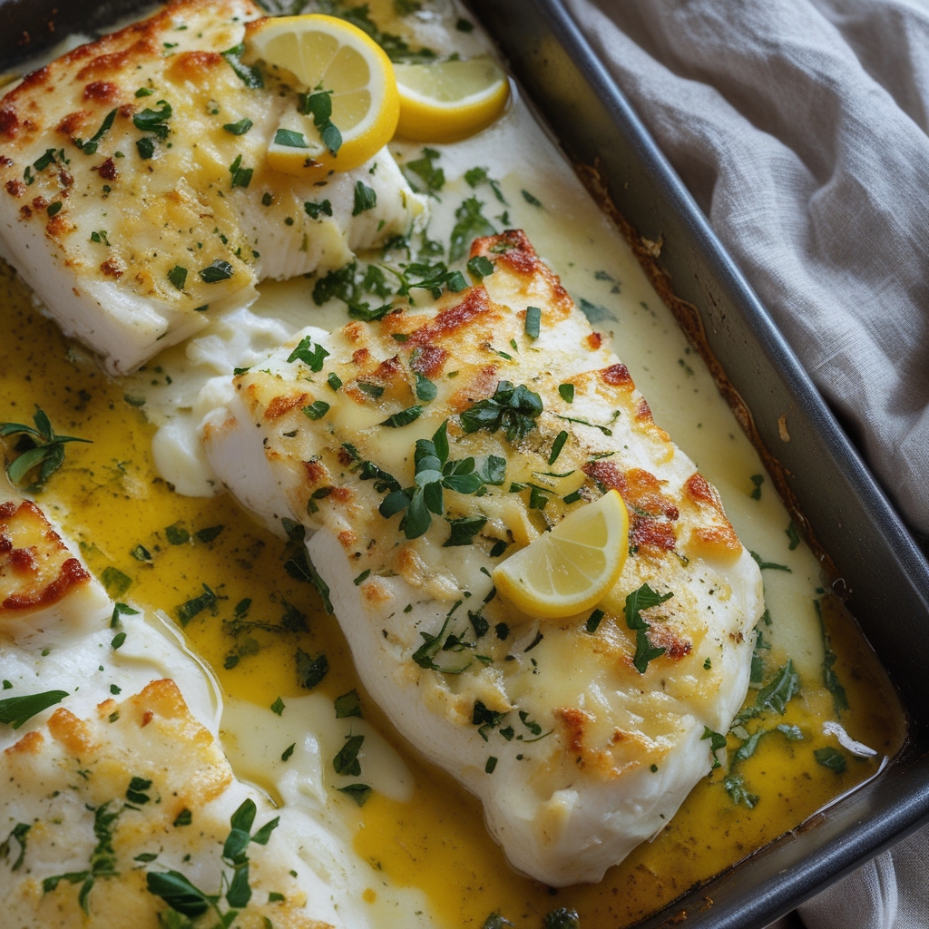 Baked Lemon-Garlic Cod with Butter Sauce - Easy Weeknight Main Dish