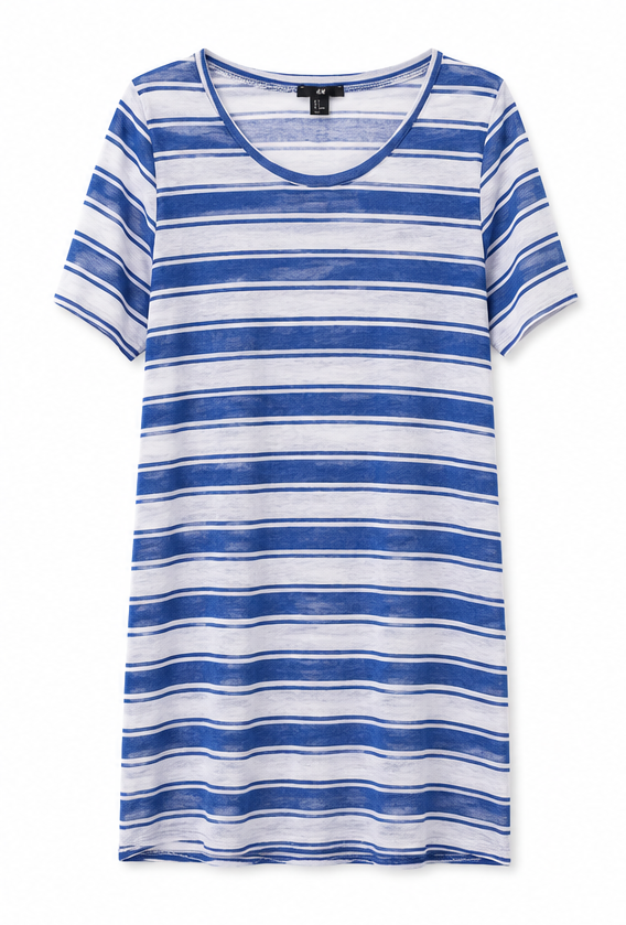 Rochii - Rochie de plajă H&M albă cu dungi albastre - S