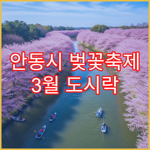 안동시 벚꽃축제 3월 도시락 싸기 좋은 피크닉 명당 위치