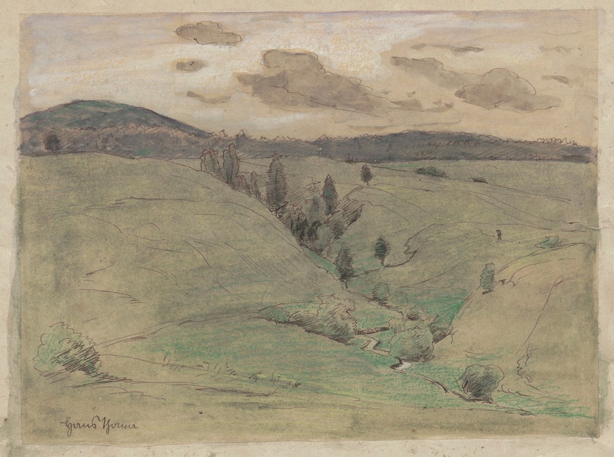 Mountain landscape with a stream flowing in a gorge 1860   1924