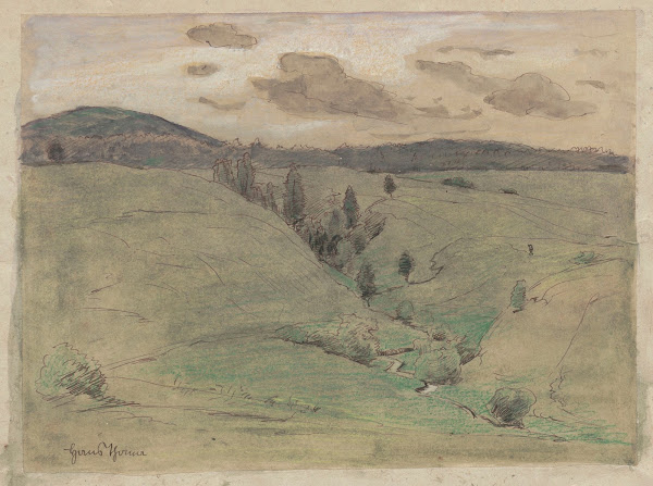 Mountain landscape with a stream flowing in a gorge 1860   1924