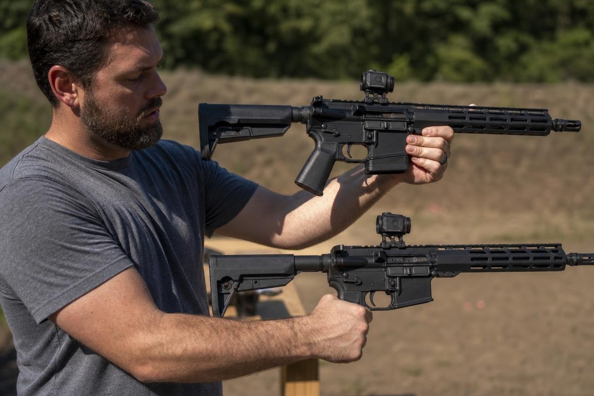 AR-15 grip angle wrist alignment and recoil control comparison