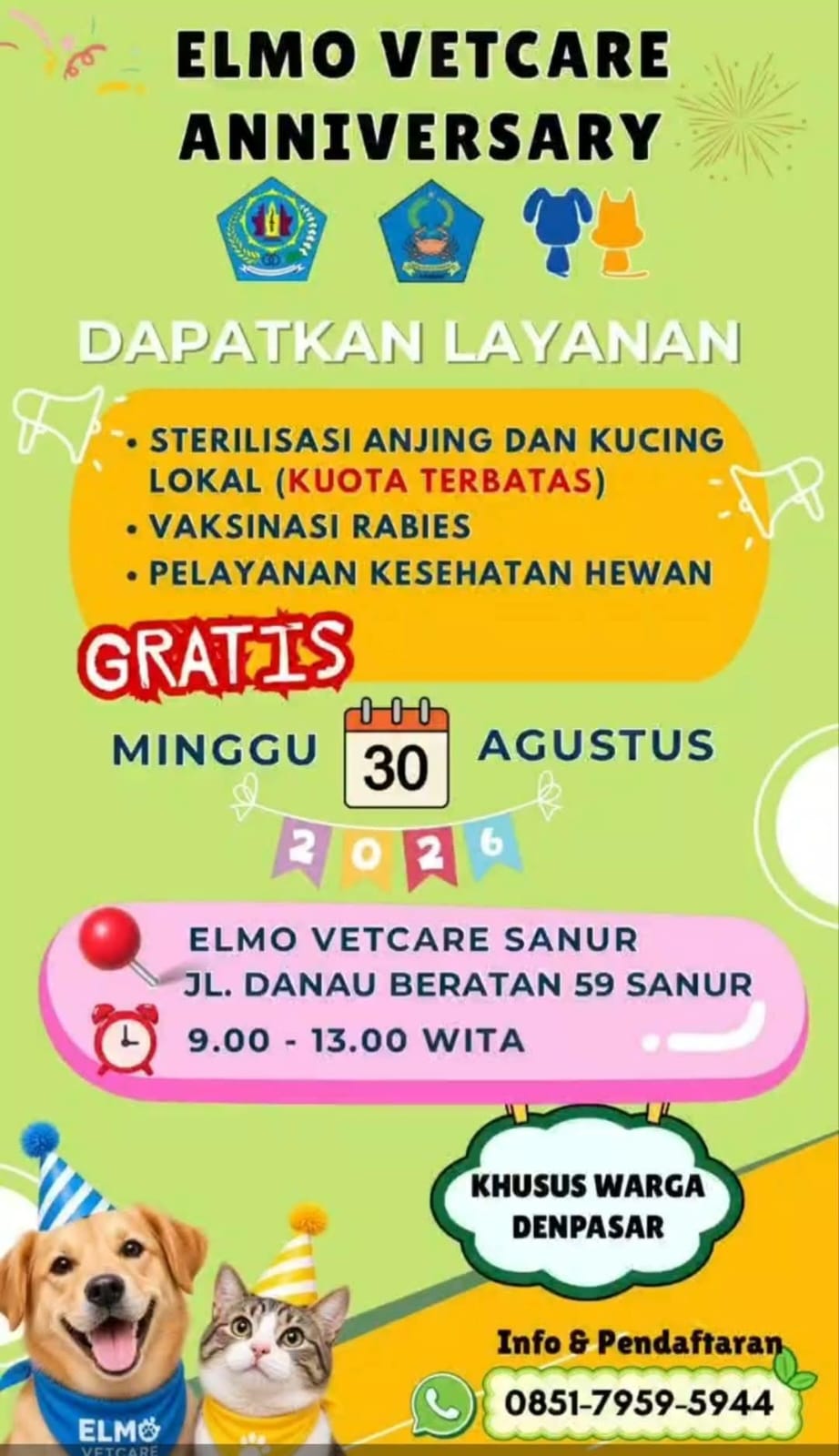 Elmo Vetcare Anniversary — Free Sterilization, Rabies Vaccination & Animal Health Services