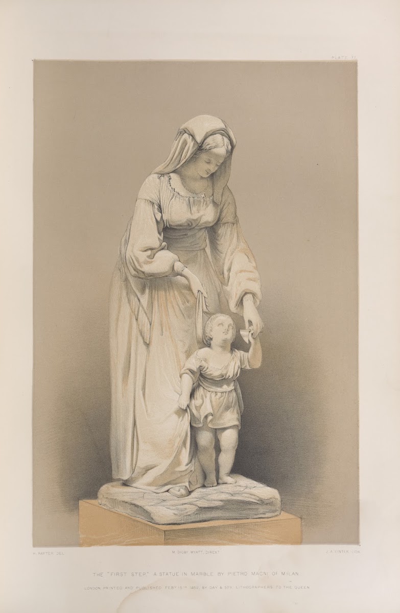 The first step a statue in marble by Pietro Magni of Milan 1851   1853
