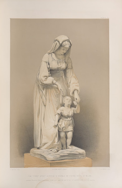 The first step a statue in marble by Pietro Magni of Milan 1851   1853