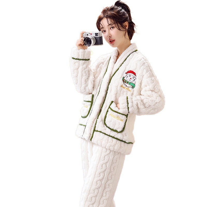 Women’s Christmas Pajamas, Flannel, V-Neck