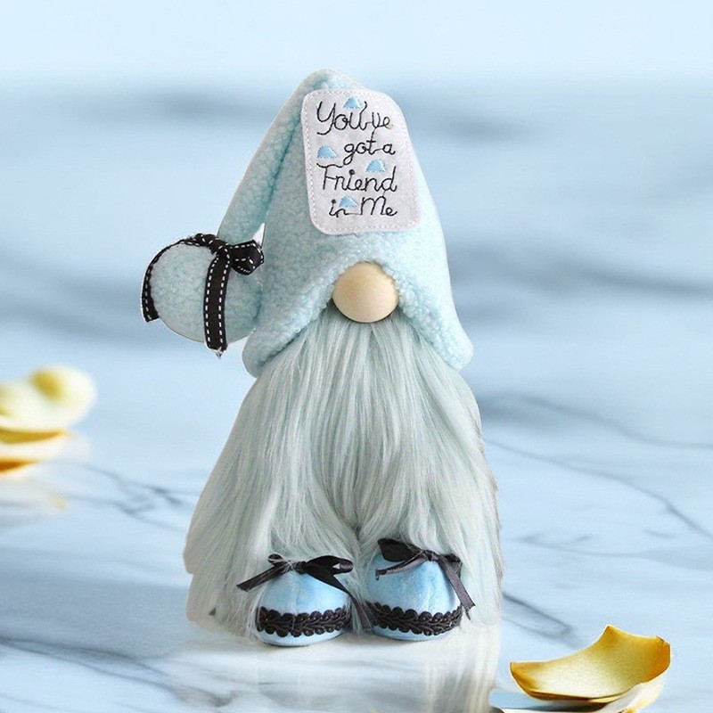 Dekorative Wichtel-Figur, blaues Design