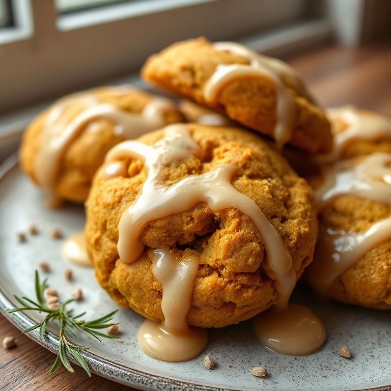 Soft Pumpkin Spice Cookies with Maple Glaze Recipe – Easy Homemade Fall Treats finished