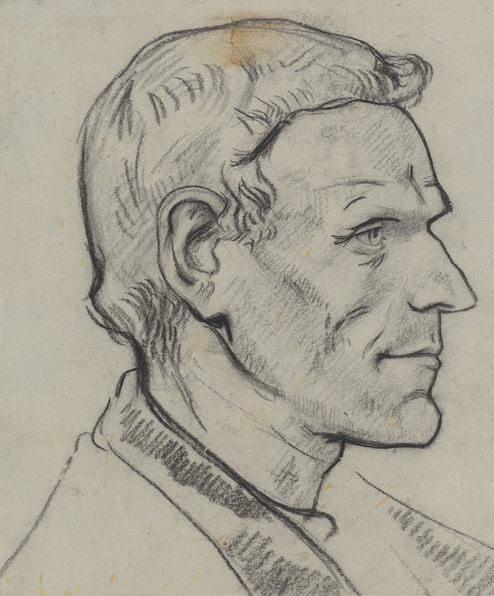 Kop van een man van opzij 1878   1938