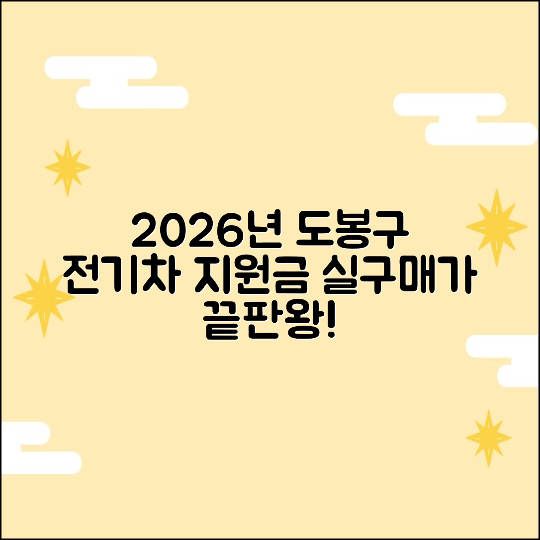 2026 도봉구 전기차 지원금, 얼마면 될까? 실구매가 계산!