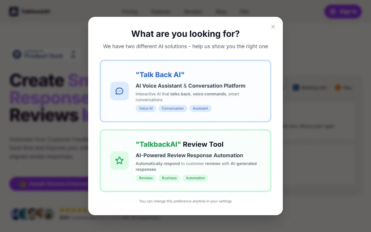 Captura de Talkback AI