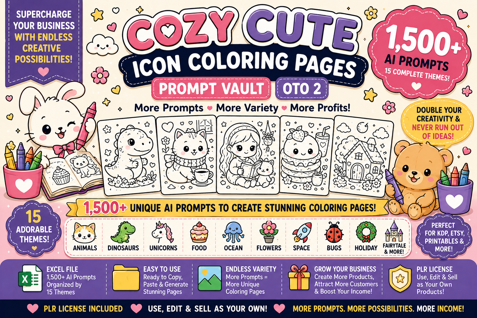 Cozy Cute Icon Prompt Vault Package display