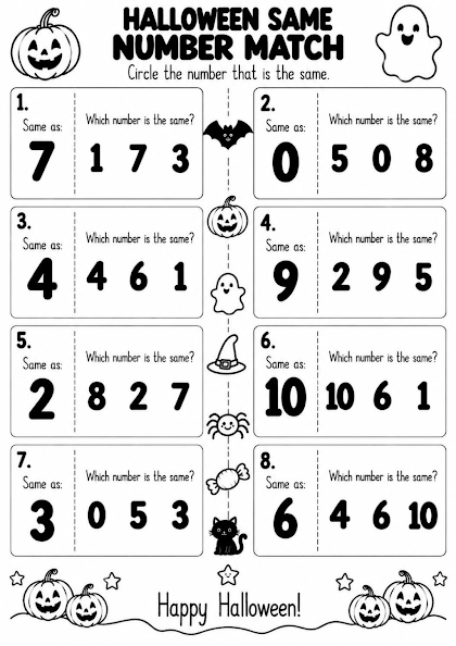 Halloween Same Number Match