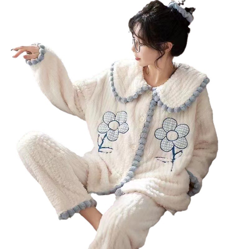 Women's loungewear set, flannel, lined, with zipper