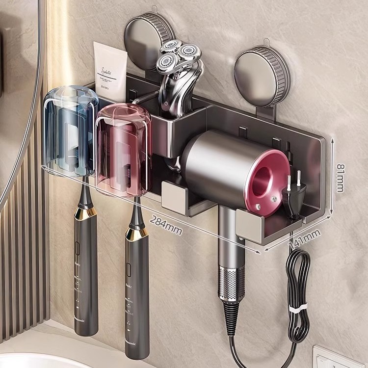 Suction cup holder for hair dryer