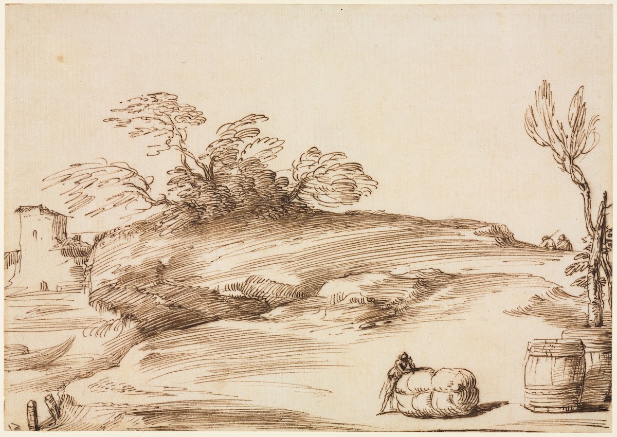 Landscape with a Man Leaning on a Bale c 1640
