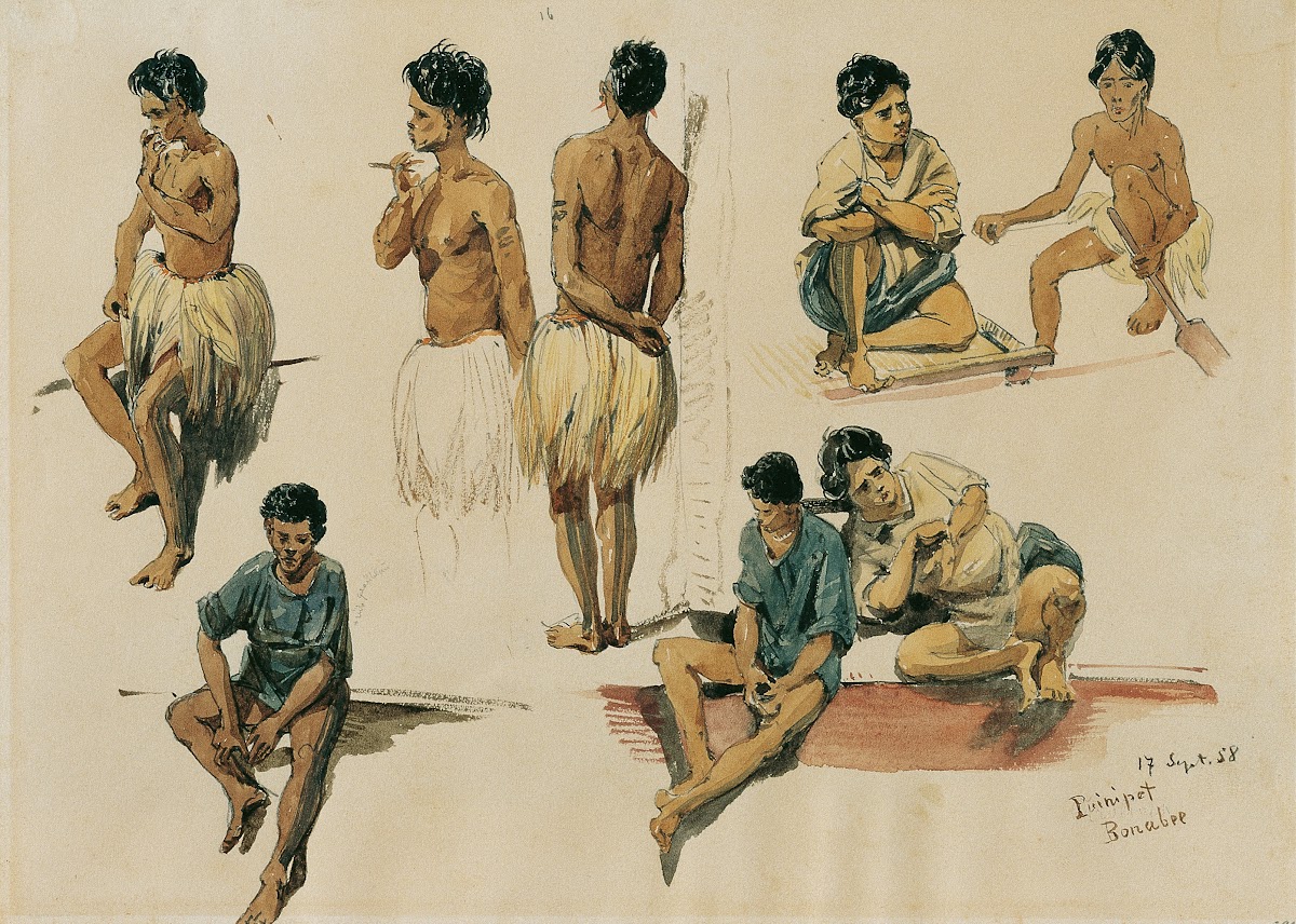 Eingeborene der Insel Puinipet Ponape Caroline Islands 1858