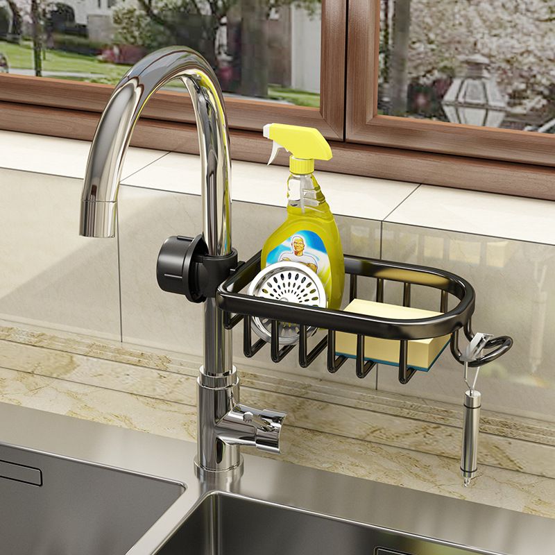 Wall shelf for sink, aluminum, movable