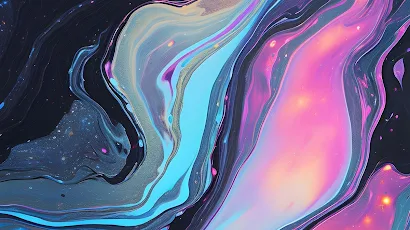 Vibrant Abstract Liquid Galaxy Full HD iPhone Desktop & Mobile Wallpaper Background