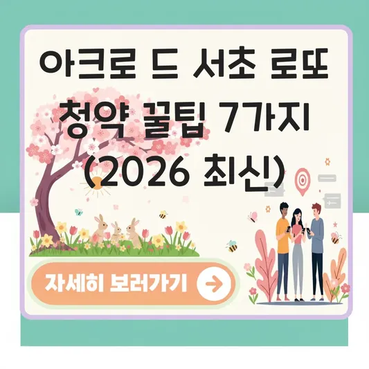 아크로 드 서초 로또 분양가 청약