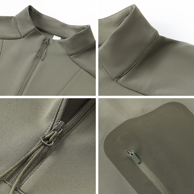 Funktions-Sportshirt mit halbem Reißverschluss