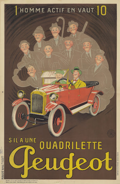 1 homme actif en vaut 10 sil a une quadrilette Peugeot 1925