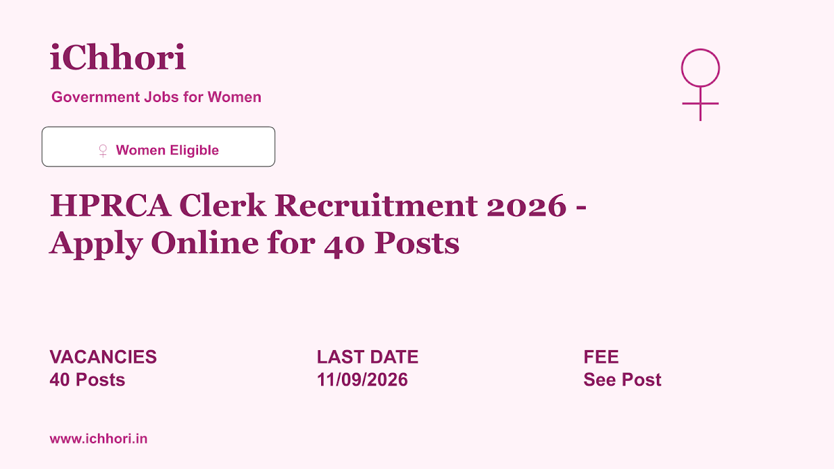 HPRCA Clerk Recruitment 2026 - Apply Online for 40 Posts - iChhori