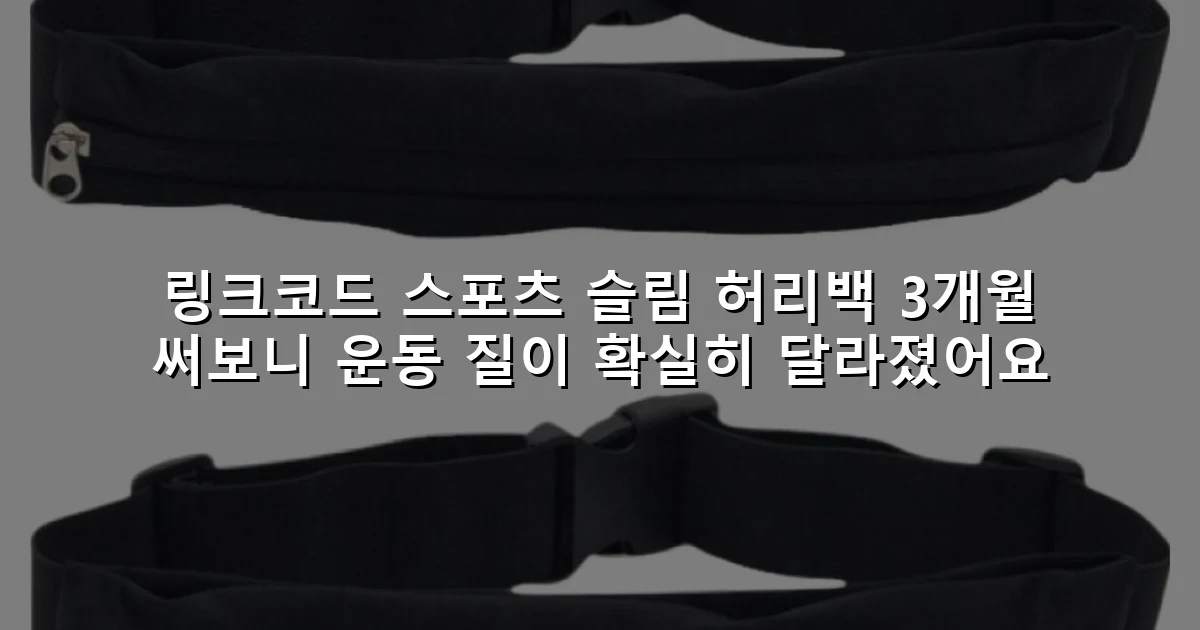 링크코드 스포츠 슬림 허리백 3개월 써보니 운동 질이 확실히 달라졌어요