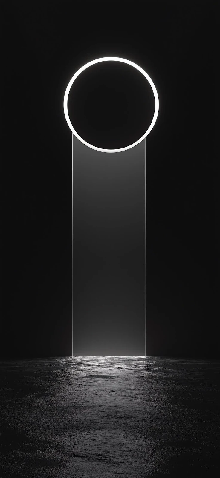 Abstract Ring of Light - Minimalist Digital Art iPhone Wallpaper (993x2160)
