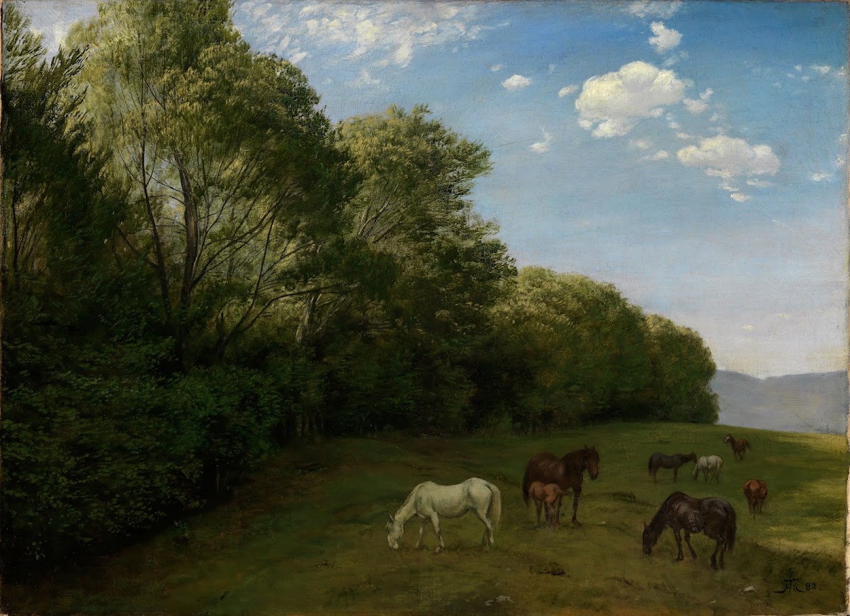 Landschaft mit weidenden Pferden 1882