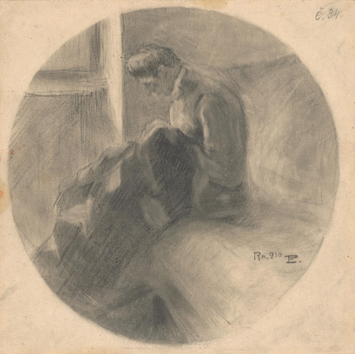 Study of a Woman Sowing 1910