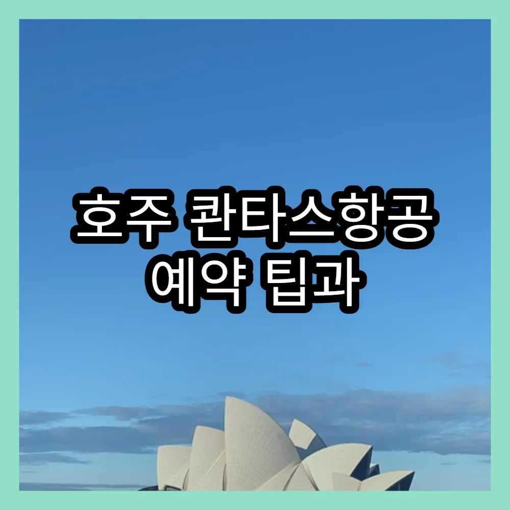 호주 콴타스항공 예약 팁과 수하물 규정 안내