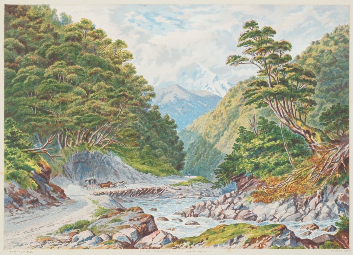 New Zealand Graphic and Descriptive Otira Gorge West Coast Road 1877
