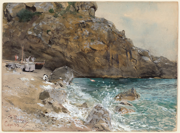 The Beach at Marina PiccolaCapri 1883