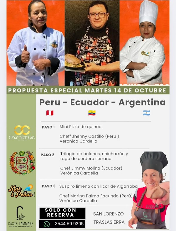 Menú degustación fusión 🇵🇪 🇪🇨 🇦🇷