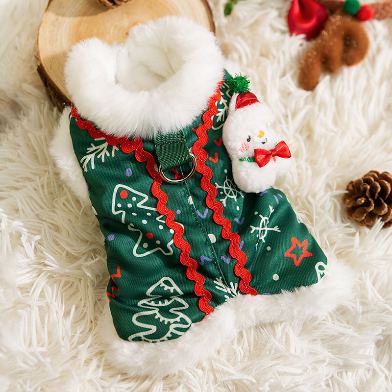 Padded Dog Coat with Cartoon Design