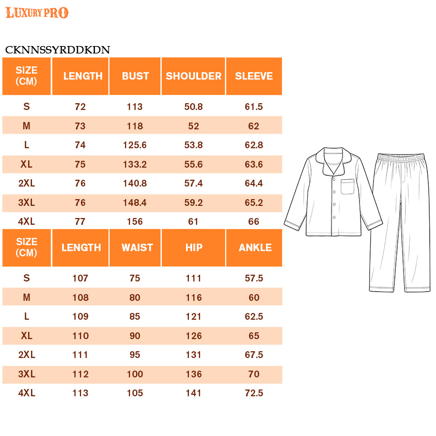 AOP Long Milk Silk Pajama Set With Pockets For Men